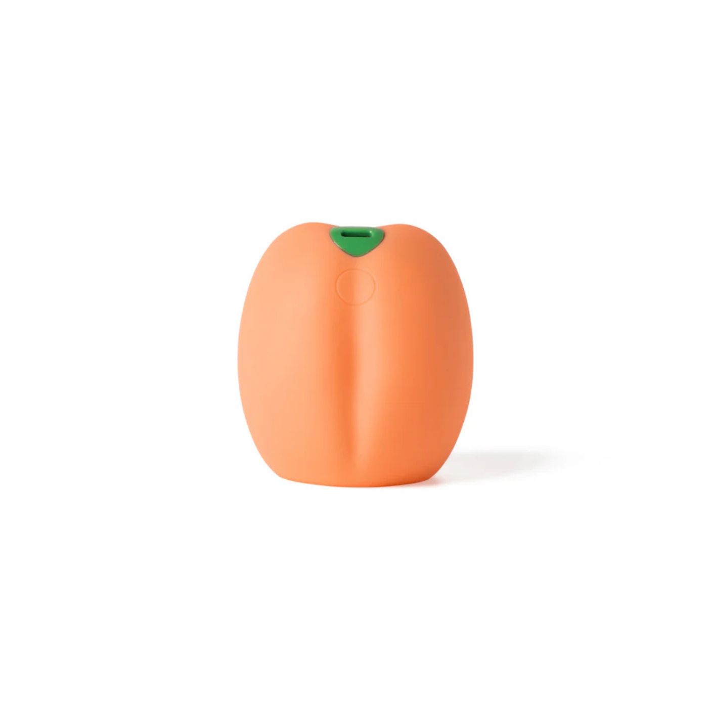 Peach vibrerende penissleeve fra Emojibator set fra en anden vinkel