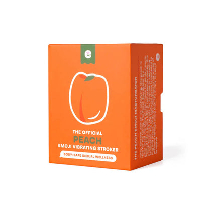 Peach vibrerende penissleeve fra Emojibator tæt på
