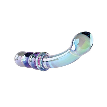 Galaxy riflet glas dildo fra Peech set fra en anden vinkel
