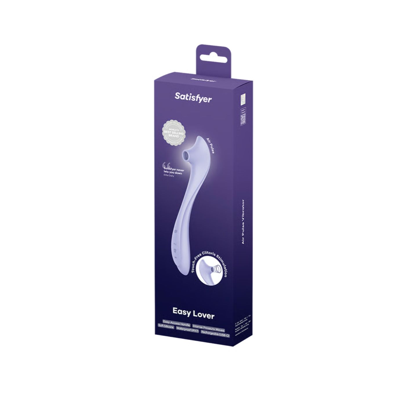 Easy lover klitoris stimulator fra Satisfyer set fra en anden vinkel